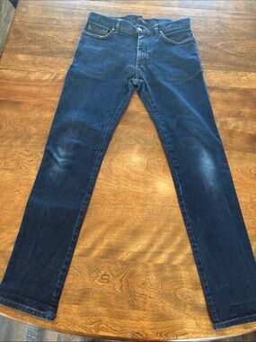 Zegna Slim Straight Men's Jeans in Deep Blue